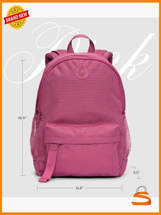 Canvas Laptop Backpack for School Travel, Adjustable Straps, 15\